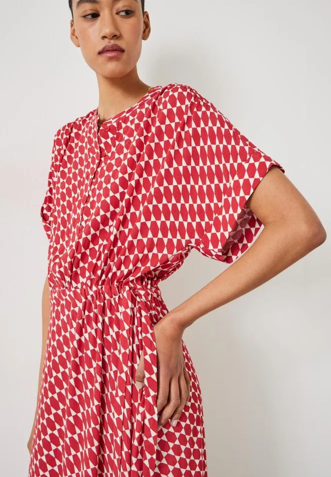 Hush Dresses Women Keisha Relaxed Maxi Shirt Dress Geo Star Red Hush Dresses Women Keisha Relaxed Maxi Shirt Dress Geo Star Red