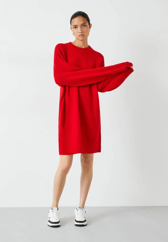Hush Dresses Women Kenley Wool Blend Jumper Dress Vibrant Red