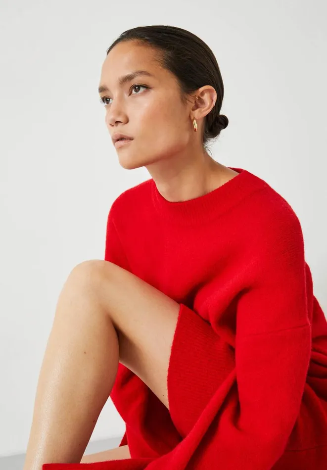 Hush Dresses Women Kenley Wool Blend Jumper Dress Vibrant Red Hush Dresses Women Kenley Wool Blend Jumper Dress Vibrant Red