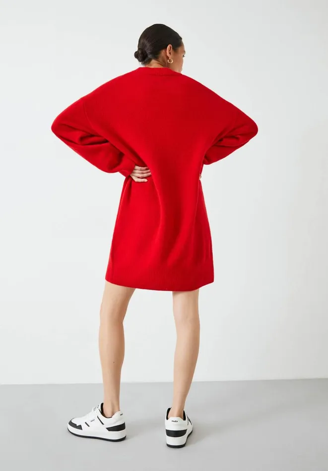 Hush Dresses Women Kenley Wool Blend Jumper Dress Vibrant Red Hush Dresses Women Kenley Wool Blend Jumper Dress Vibrant Red