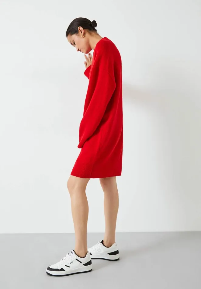 Hush Dresses Women Kenley Wool Blend Jumper Dress Vibrant Red Hush Dresses Women Kenley Wool Blend Jumper Dress Vibrant Red