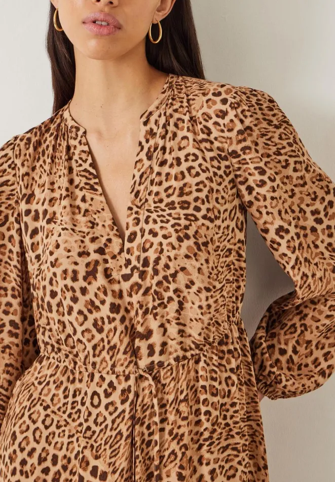 Hush Dresses Women Kiera Leopard Midi Dress Natural Leopard Hush Dresses Women Kiera Leopard Midi Dress Natural Leopard
