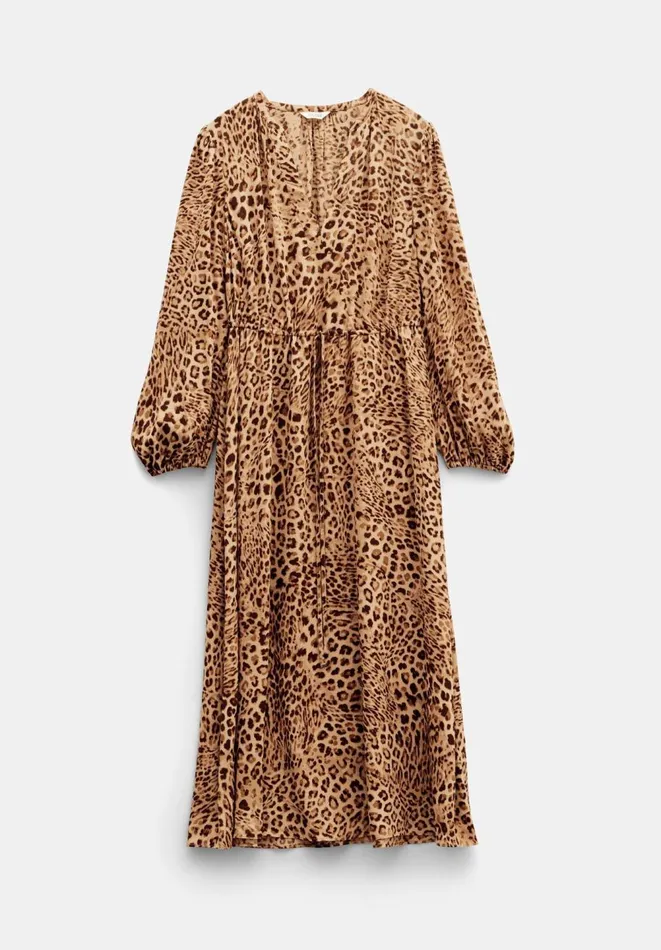 Hush Dresses Women Kiera Leopard Midi Dress Natural Leopard Hush Dresses Women Kiera Leopard Midi Dress Natural Leopard