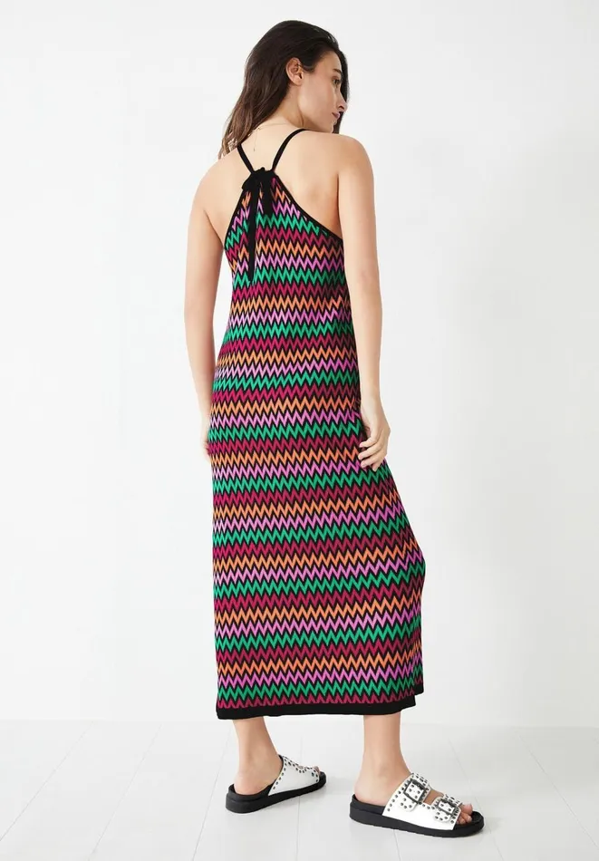 Hush Dresses Women Martina Halterneck Knitted Dress Black Multi Hush Dresses Women Martina Halterneck Knitted Dress Black Multi