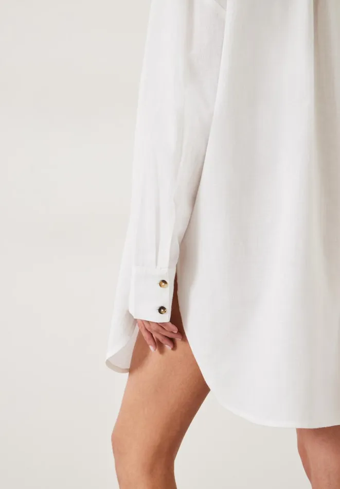 Hush Dresses Women Skye Mini Beach Shirt Dress White Hush Dresses Women Skye Mini Beach Shirt Dress White