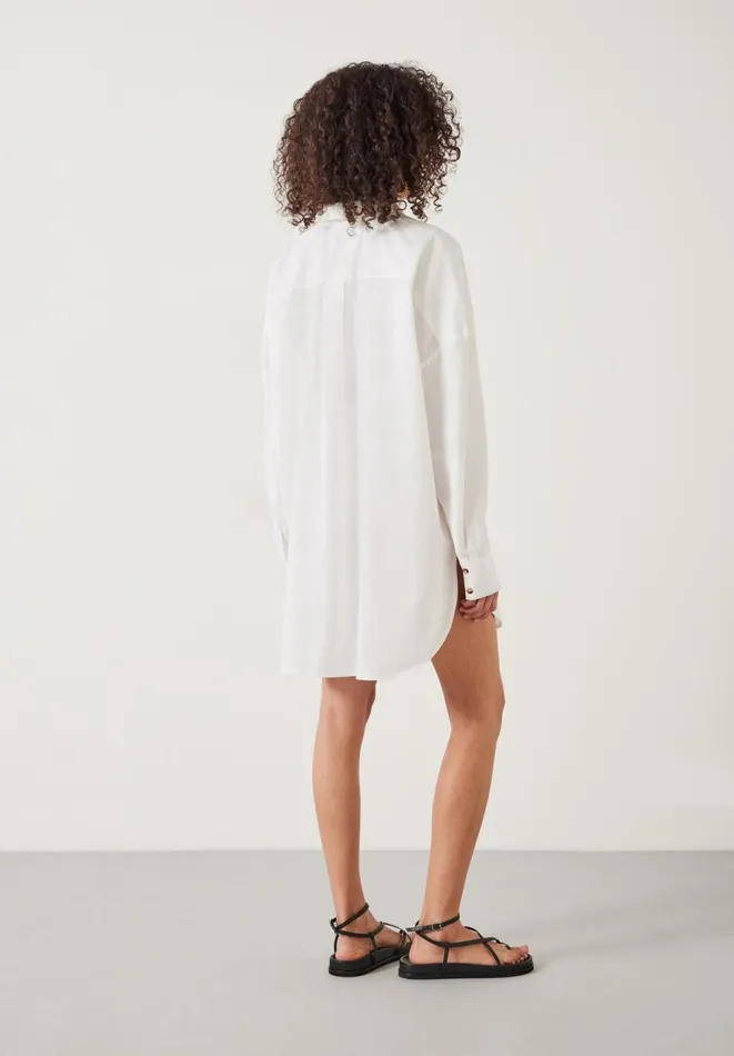 Hush Dresses Women Skye Mini Beach Shirt Dress White Hush Dresses Women Skye Mini Beach Shirt Dress White