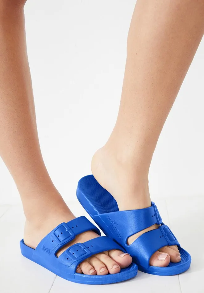 Hush Flats Women Freedom Moses Slides Blue Hush Flats Women Freedom Moses Slides Blue