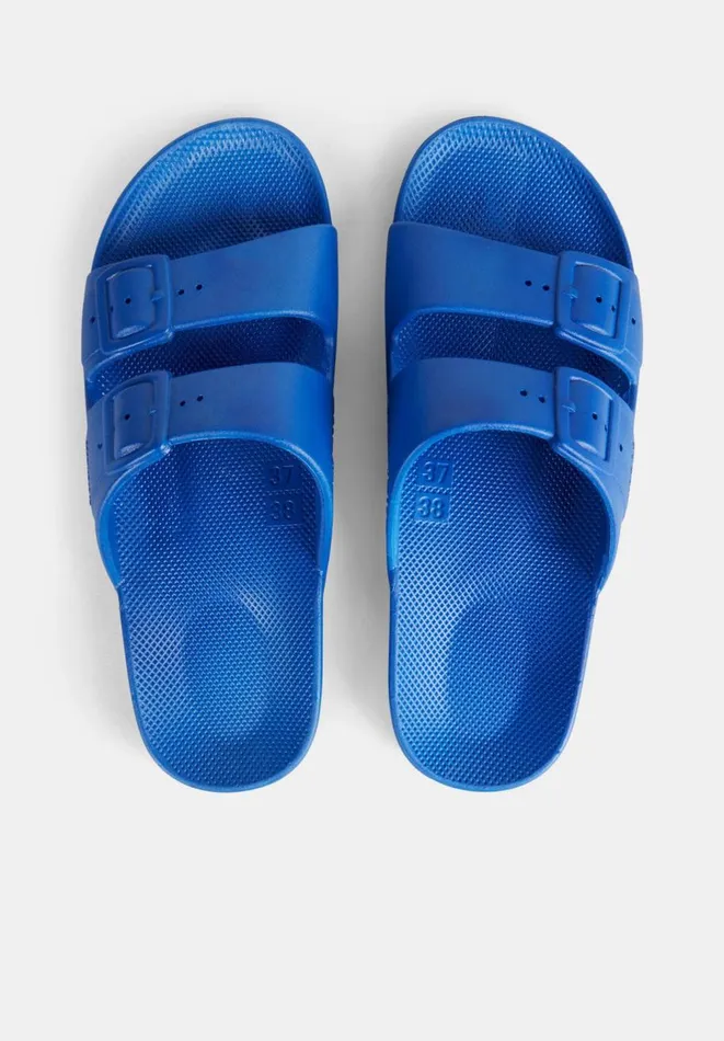 Hush Flats Women Freedom Moses Slides Blue Hush Flats Women Freedom Moses Slides Blue