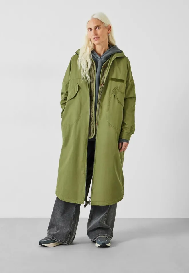 Hush Jackets and Coats Women Amanda Oversized 2 In 1 Parka Gilet Olive