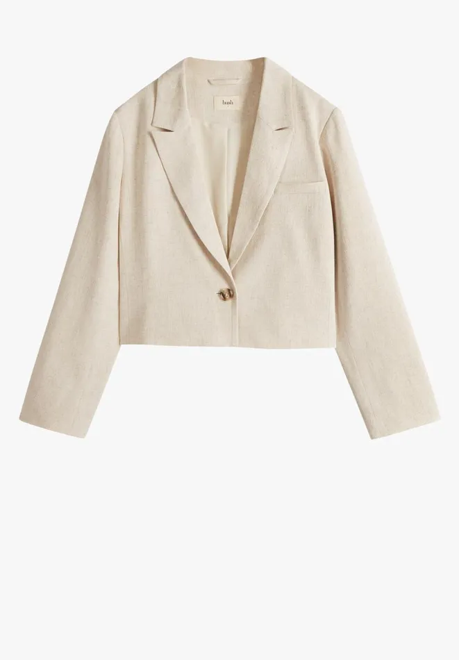 Hush Jackets and Coats Women Octavia Linen Blend Blazer Ecru Hush Jackets and Coats Women Octavia Linen Blend Blazer Ecru