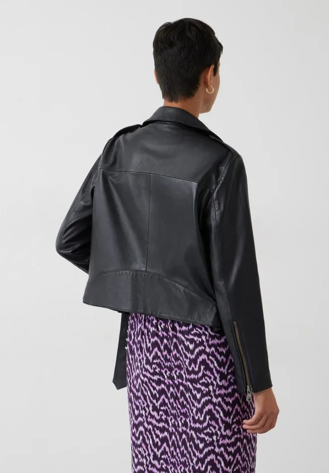 Hush Jackets and Coats Women Opal Leather Jacket Blacksilver Hush Jackets and Coats Women Opal Leather Jacket Blacksilver