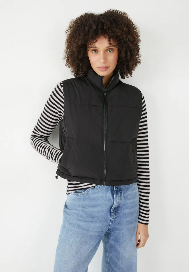 Hush Jackets and Coats Women Otta Cropped Gilet Black