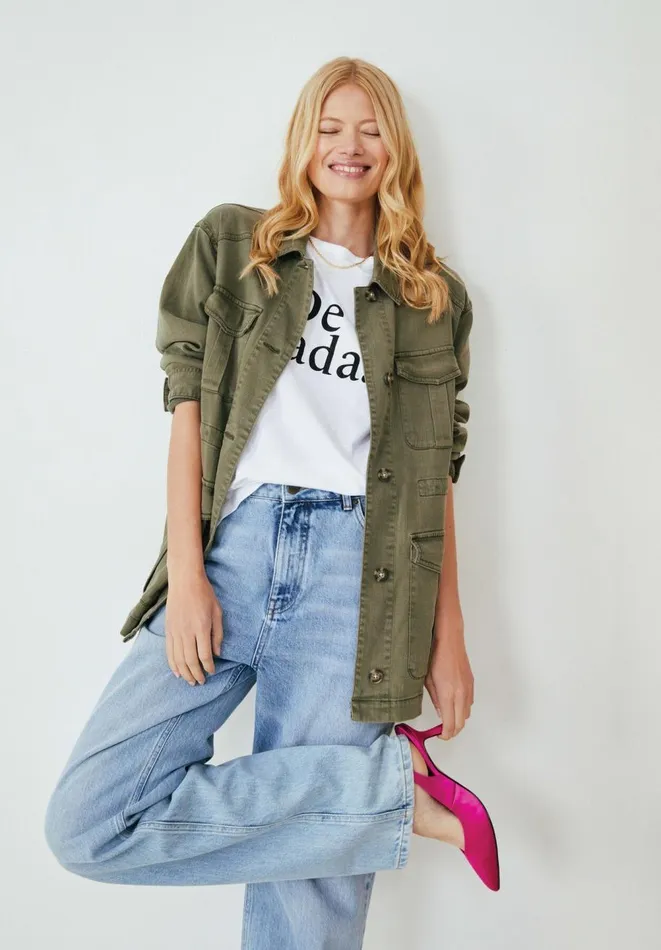 Hush Jackets and Coats Women Pippa Utility Jacket Khaki