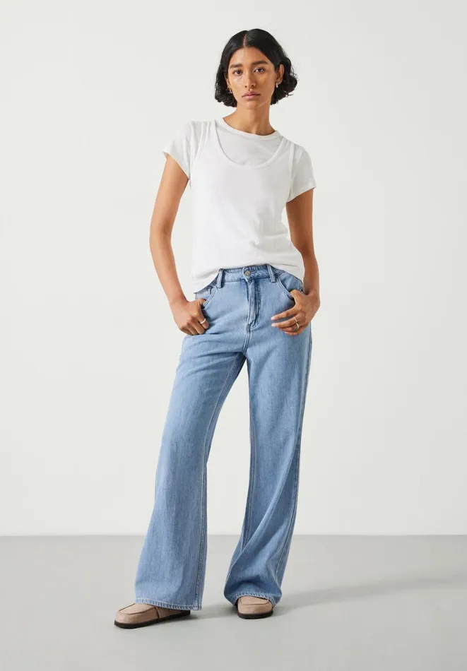 Hush Jeans Women Blake High Waist Flared Jeans Light Authentic Blue