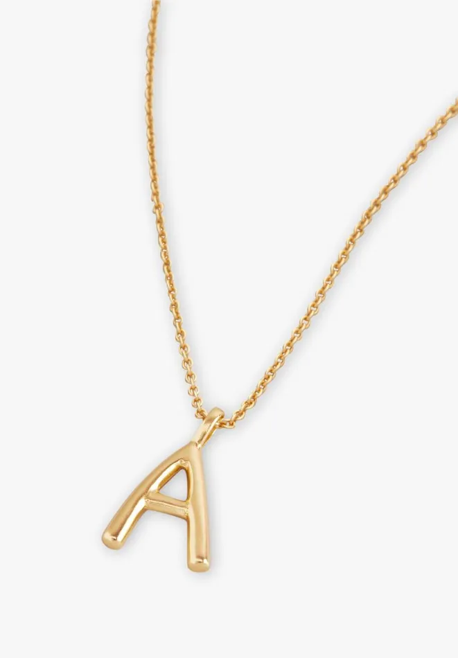 Hush Jewellery Women Gaia Letter Pendant Necklace Gold