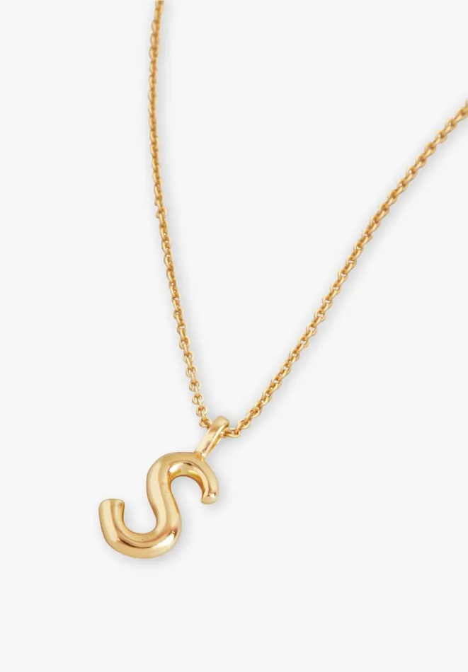 Hush Jewellery Women Gaia Letter Pendant Necklace Gold Hush Jewellery Women Gaia Letter Pendant Necklace Gold