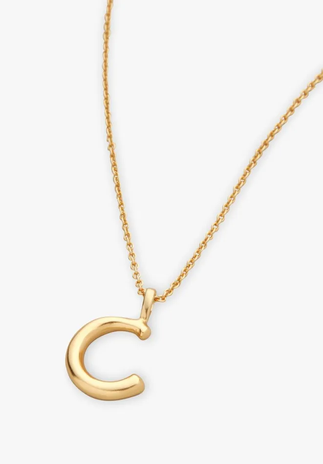 Hush Jewellery Women Gaia Letter Pendant Necklace Gold Hush Jewellery Women Gaia Letter Pendant Necklace Gold