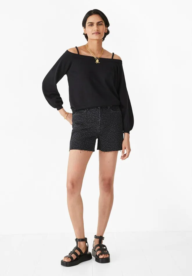 Hush Jumpers and Cardigans Women Angela Off Shoulder Knitted Top Black