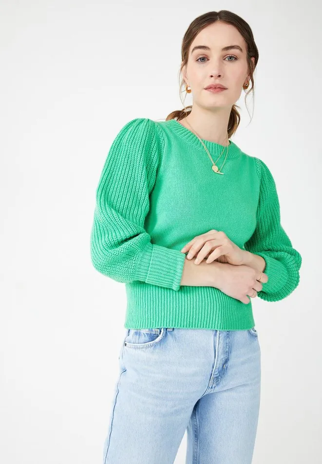 Hush Jumpers and Cardigans Women Brea Ribbed Jumper Mint Green Hush Jumpers and Cardigans Women Brea Ribbed Jumper Mint Green
