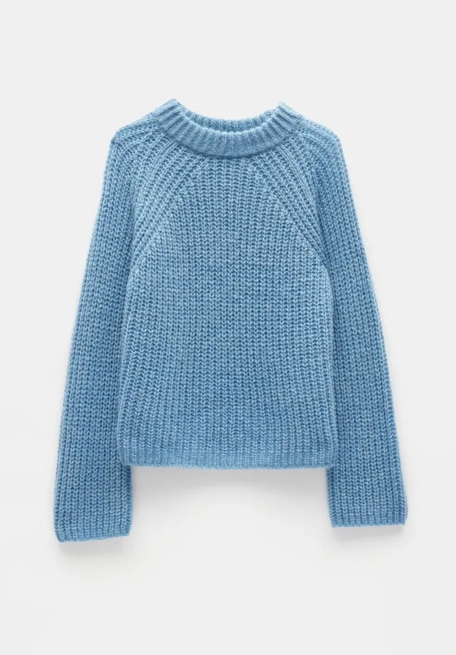 Hush Jumpers and Cardigans Women Freja Fluffy Crew Jumper Dusty Blue Hush Jumpers and Cardigans Women Freja Fluffy Crew Jumper Dusty Blue