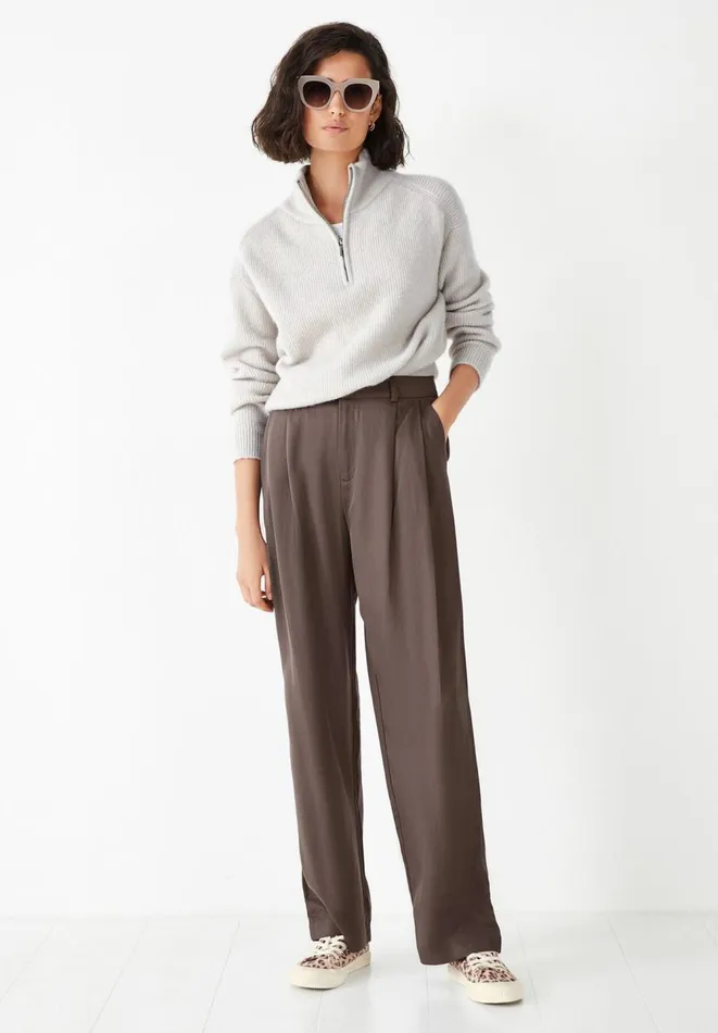 Hush Jumpers and Cardigans Women Ginny Half Zip Jumper Moonshine Marl
