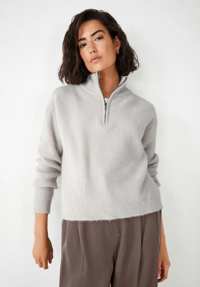 Hush Jumpers and Cardigans Women Ginny Half Zip Jumper Moonshine Marl Hush Jumpers and Cardigans Women Ginny Half Zip Jumper Moonshine Marl