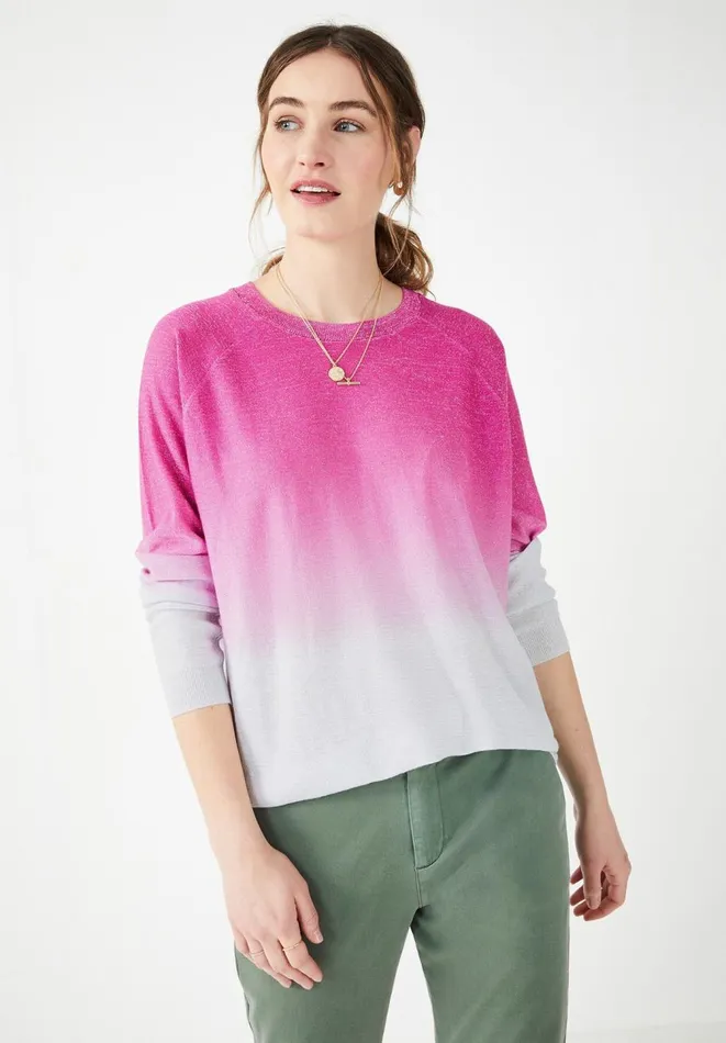 Hush Jumpers and Cardigans Women Gwithian Metallic Jumper Pinksilver Metallic Hush Jumpers and Cardigans Women Gwithian Metallic Jumper Pinksilver Metallic