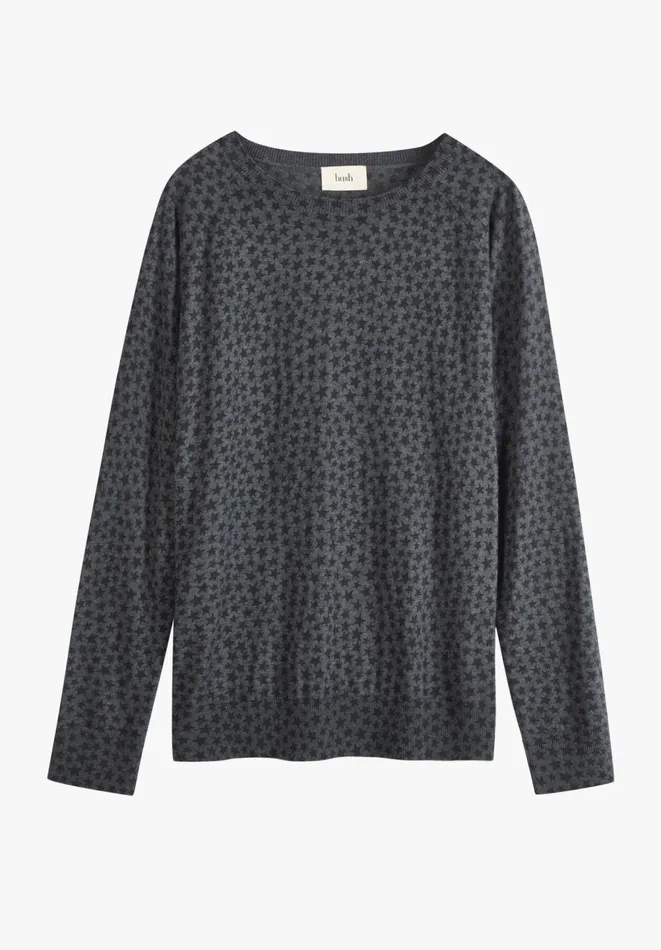 Hush Jumpers and Cardigans Women Malin Wool Blend Printed Jumper Hand Drawn Star Charcoal Marlblack Hush Jumpers and Cardigans Women Malin Wool Blend Printed Jumper Hand Drawn Star Charcoal Marlblack