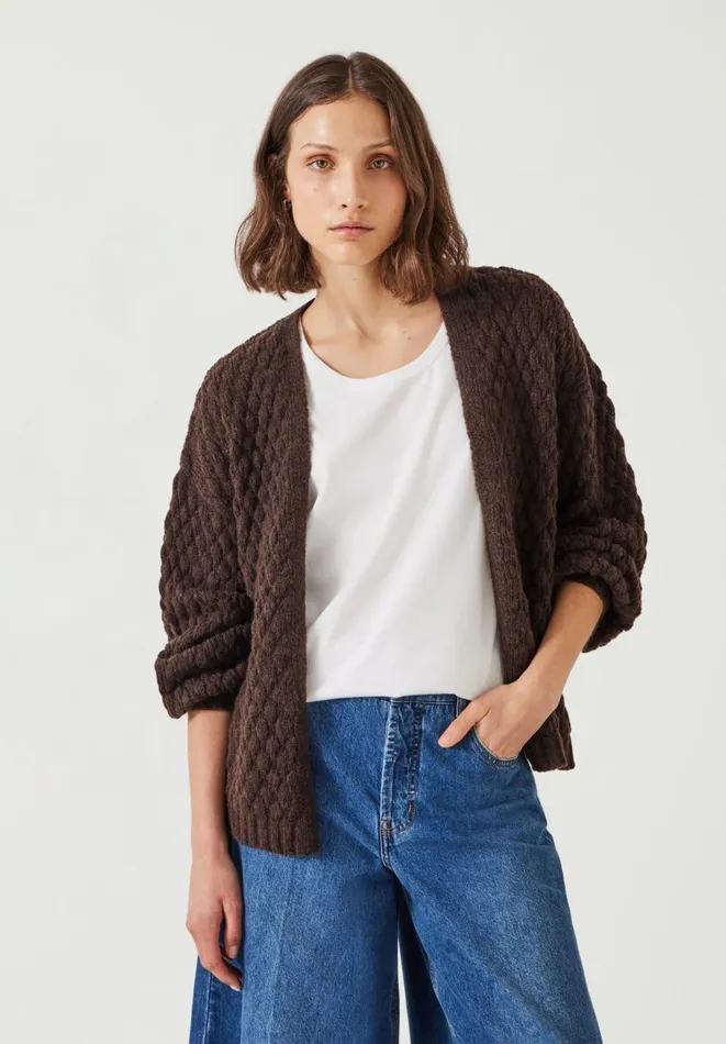 Hush Jumpers and Cardigans Women Mischa Textured Cardigan Chocolate