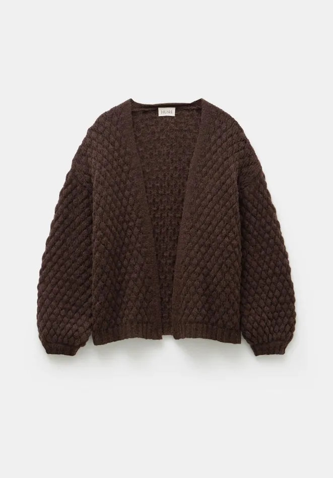 Hush Jumpers and Cardigans Women Mischa Textured Cardigan Chocolate Hush Jumpers and Cardigans Women Mischa Textured Cardigan Chocolate