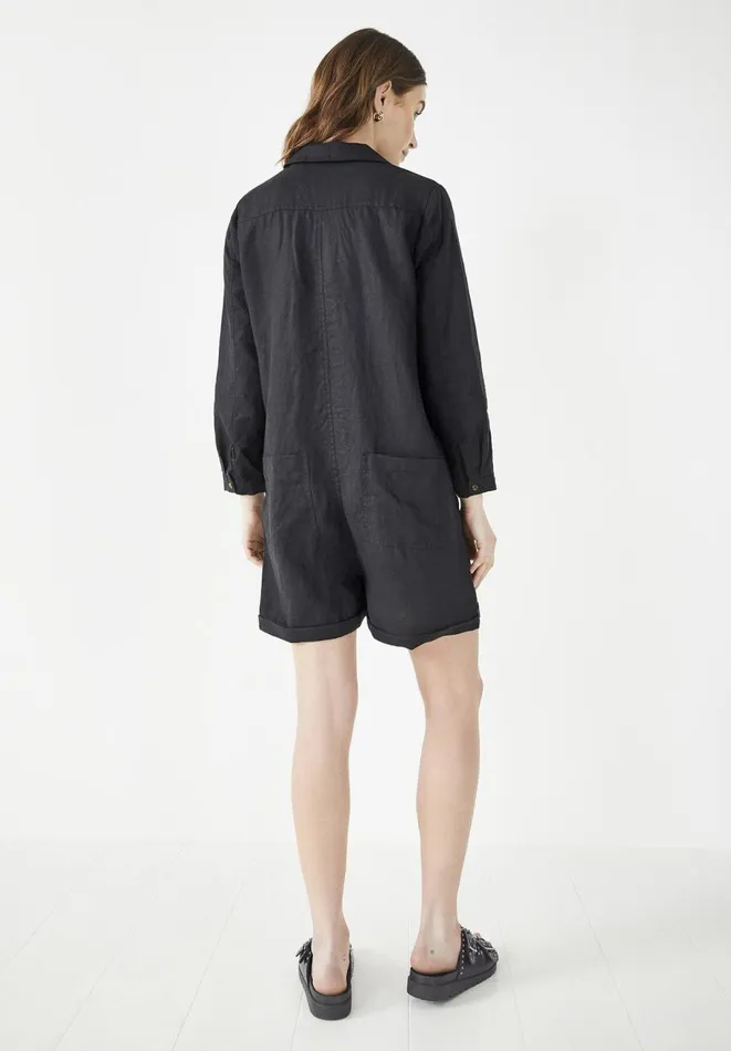 Hush Jumpsuits Women Delpina Linen Playsuit Washed Black Hush Jumpsuits Women Delpina Linen Playsuit Washed Black