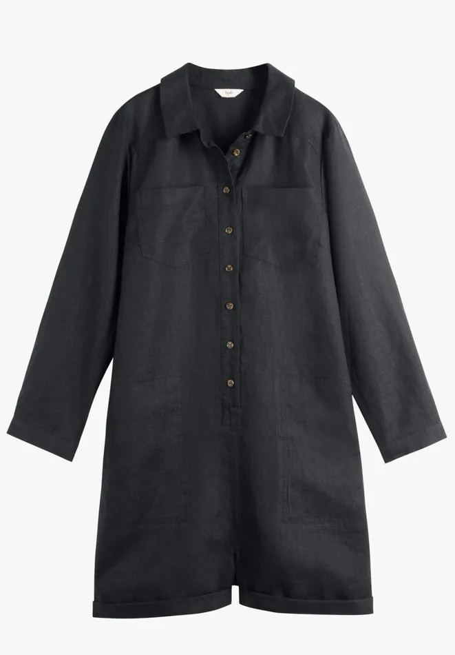 Hush Jumpsuits Women Delpina Linen Playsuit Washed Black Hush Jumpsuits Women Delpina Linen Playsuit Washed Black