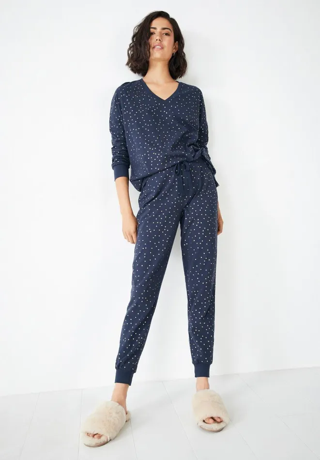 Hush Pyjamas and Nightwear Women Joey Printed Pyjamas Midnight Navygold