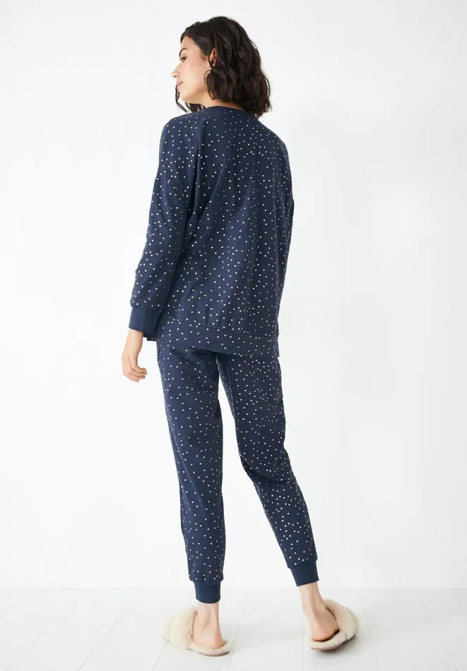 Hush Pyjamas and Nightwear Women Joey Printed Pyjamas Midnight Navygold Hush Pyjamas and Nightwear Women Joey Printed Pyjamas Midnight Navygold