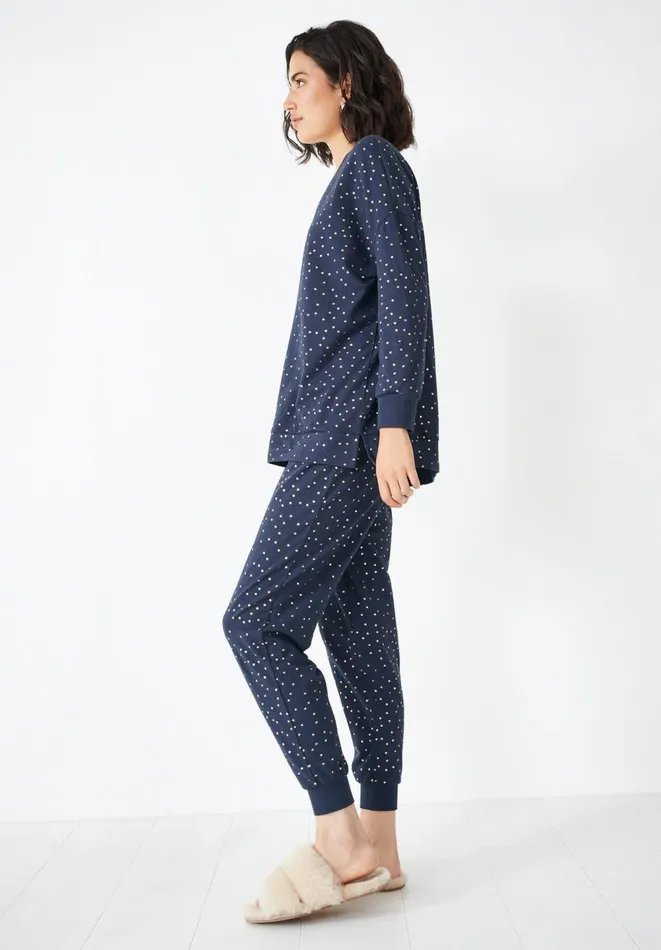 Hush Pyjamas and Nightwear Women Joey Printed Pyjamas Midnight Navygold Hush Pyjamas and Nightwear Women Joey Printed Pyjamas Midnight Navygold