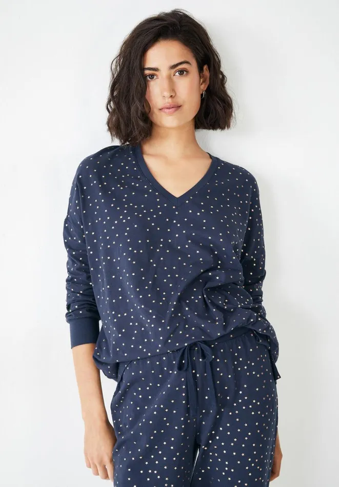Hush Pyjamas and Nightwear Women Joey Printed Pyjamas Midnight Navygold Hush Pyjamas and Nightwear Women Joey Printed Pyjamas Midnight Navygold
