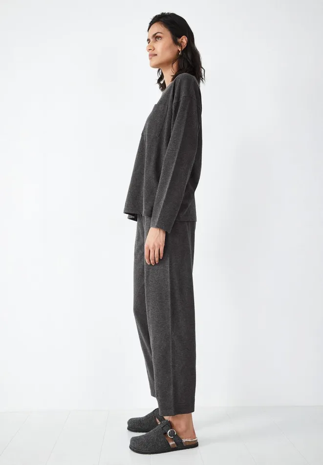 Hush Pyjamas and Nightwear Women Maya Cotton Jersey Pyjamas Charcoal Marl Hush Pyjamas and Nightwear Women Maya Cotton Jersey Pyjamas Charcoal Marl