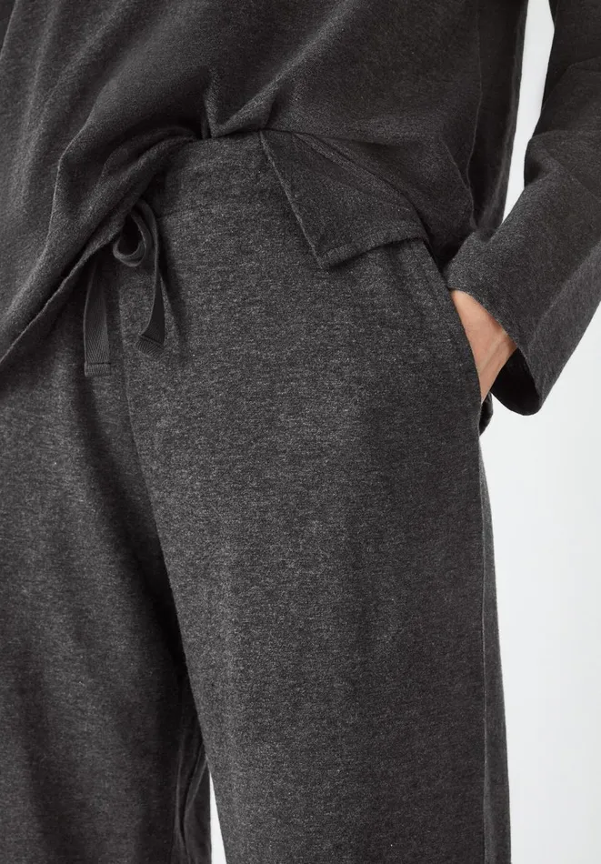 Hush Pyjamas and Nightwear Women Maya Cotton Jersey Pyjamas Charcoal Marl Hush Pyjamas and Nightwear Women Maya Cotton Jersey Pyjamas Charcoal Marl