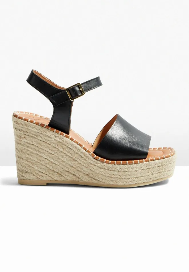 Hush Sandals Women Ball Espadrille Wedge Black