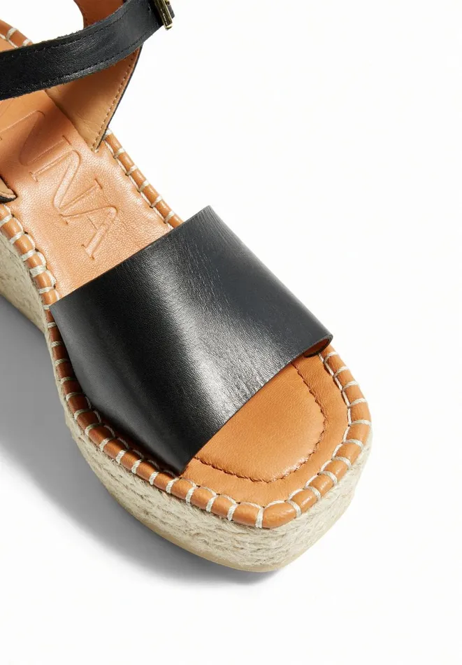 Hush Sandals Women Ball Espadrille Wedge Black Hush Sandals Women Ball Espadrille Wedge Black