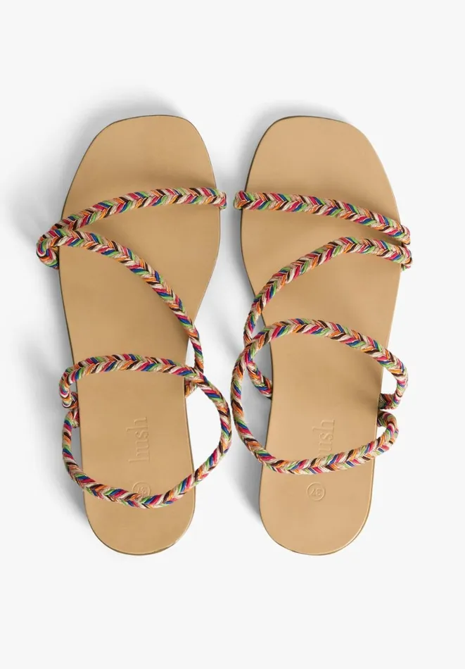 Hush Sandals Women Bree Rainbow Braid Sandal Multi Stripe Hush Sandals Women Bree Rainbow Braid Sandal Multi Stripe
