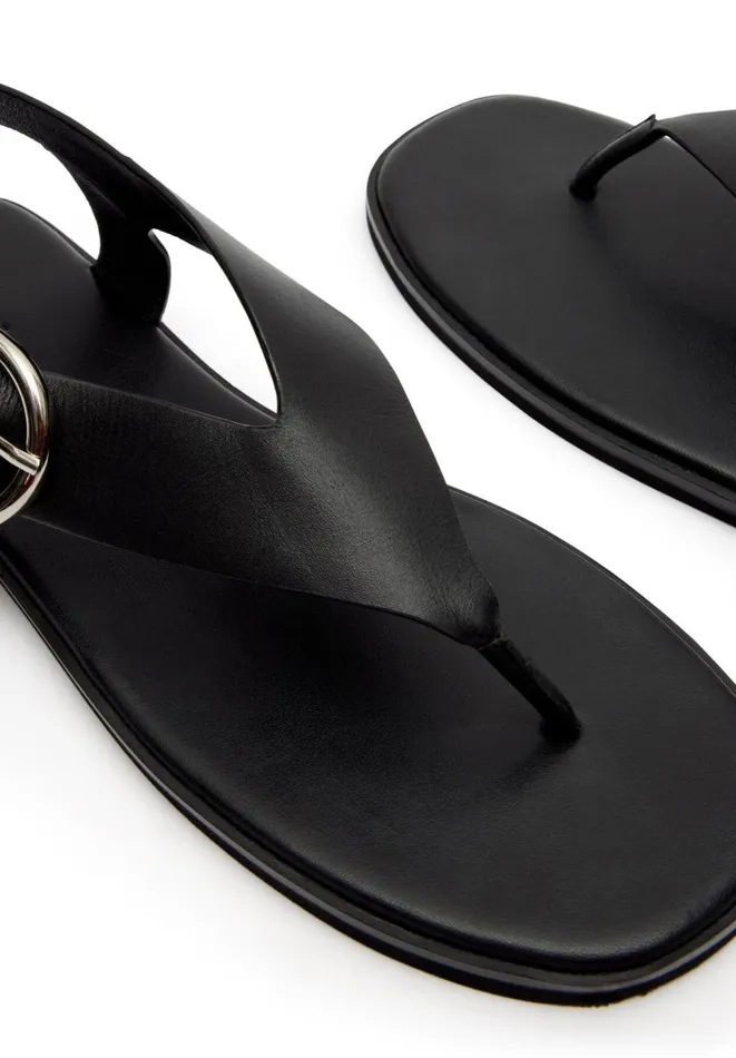 Hush Sandals Women Brinley Buckle Toe Post Sandal Black Hush Sandals Women Brinley Buckle Toe Post Sandal Black