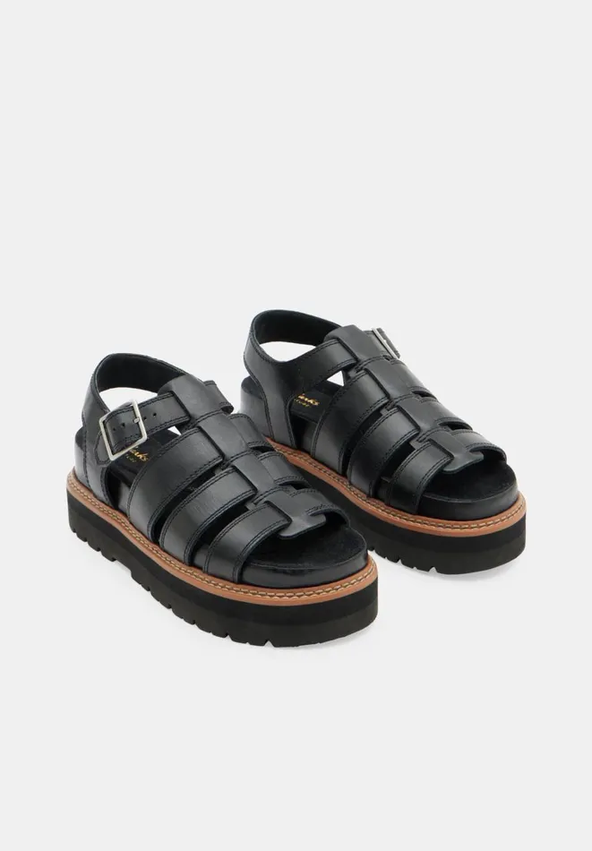 Hush Sandals Women Clarks Orianna Twist Leather Sandals Black Hush Sandals Women Clarks Orianna Twist Leather Sandals Black