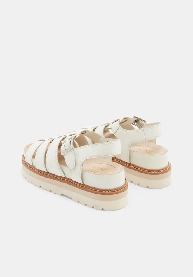 Hush Sandals Women Clarks Orianna Twist Leather Sandals White Hush Sandals Women Clarks Orianna Twist Leather Sandals White
