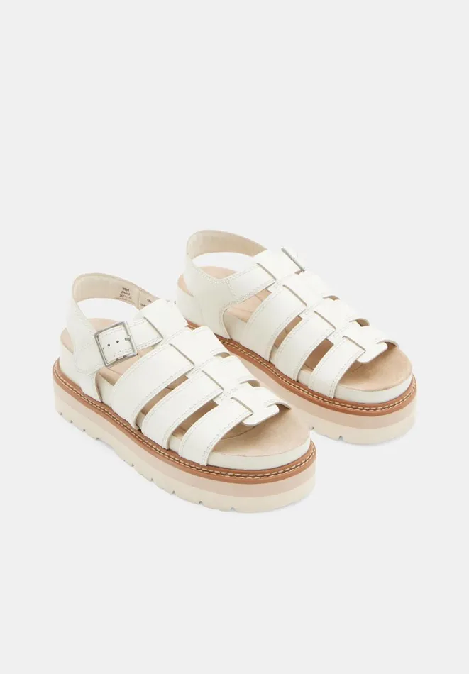 Hush Sandals Women Clarks Orianna Twist Leather Sandals White Hush Sandals Women Clarks Orianna Twist Leather Sandals White