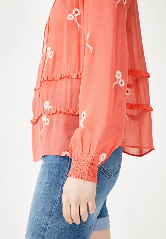 Hush Shirts and Blouses Women Akina Embroidered Top Coral Pink Hush Shirts and Blouses Women Akina Embroidered Top Coral Pink