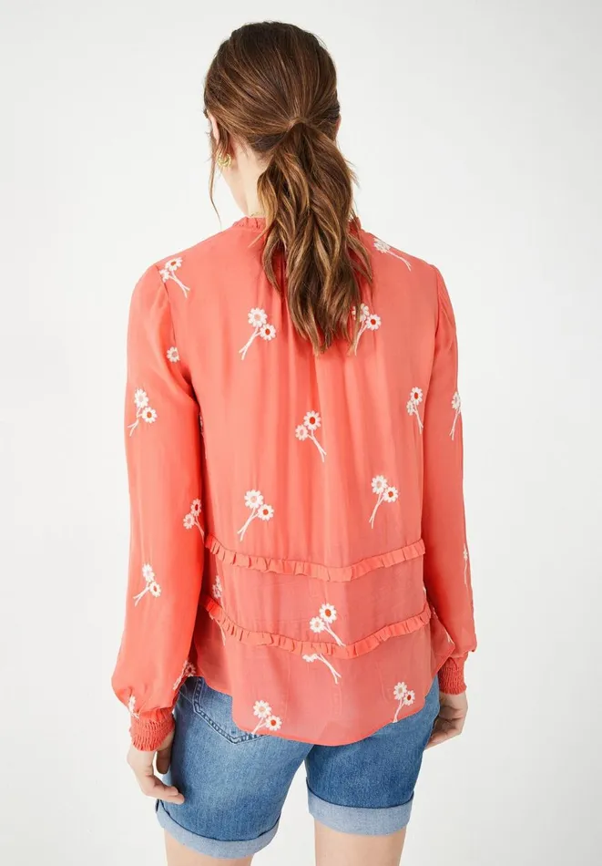Hush Shirts and Blouses Women Akina Embroidered Top Coral Pink Hush Shirts and Blouses Women Akina Embroidered Top Coral Pink