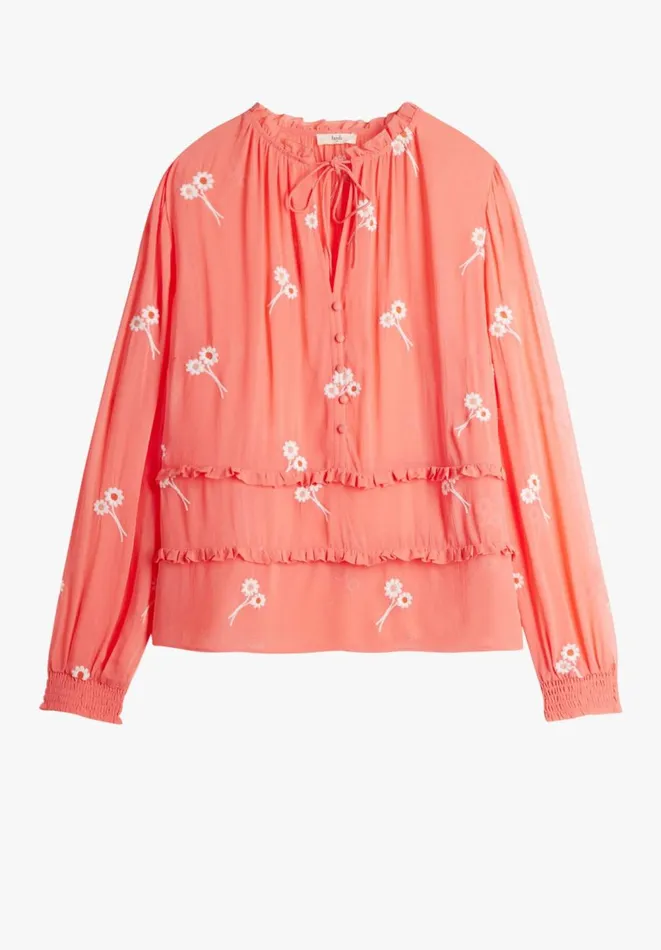 Hush Shirts and Blouses Women Akina Embroidered Top Coral Pink Hush Shirts and Blouses Women Akina Embroidered Top Coral Pink