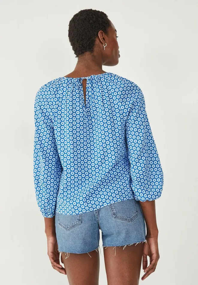 Hush Shirts and Blouses Women Ariella Cut Out Detail Blouse Star Geo Blue Hush Shirts and Blouses Women Ariella Cut Out Detail Blouse Star Geo Blue