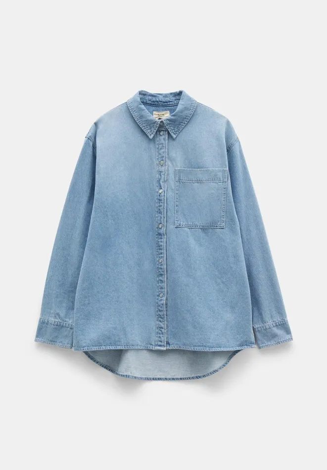 Hush Shirts and Blouses Women Daina Relaxed Denim Shirt Light Authentic Blue